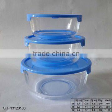 3pcs Salad Glass Bowl Set