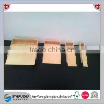 wholesale unfinished slid lid cheap solid wood box