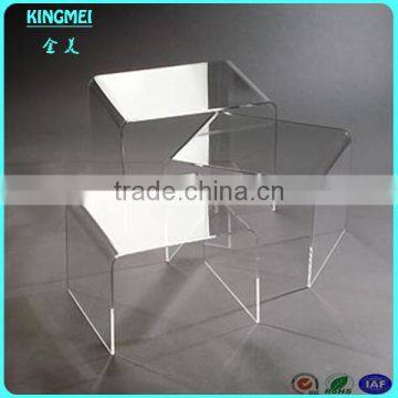 OEM Living room furniture transparent modern acrylic lucite waterfall coffee console table