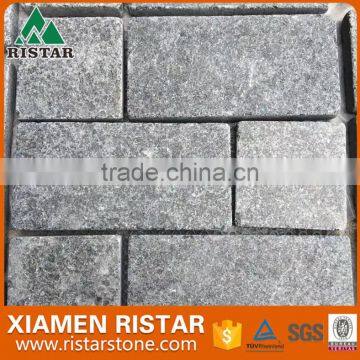 Cheap black basalt granite stone paver,paving stone on net,cube stone for sale