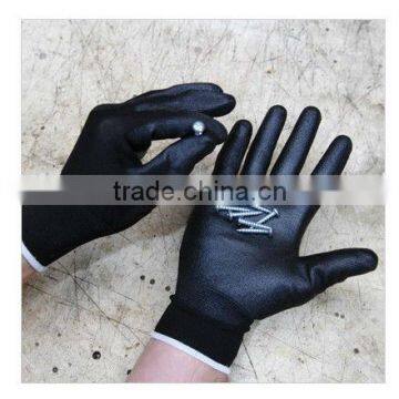 Black Polyurthane Coated Nylon Knit Gloves