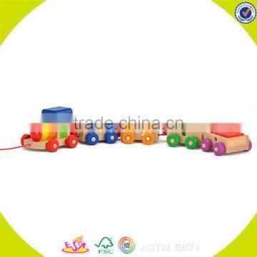 2017 Wholesale Baby Wooden Train Block Funny Kids Wooden Train Block Educational Children Wooden Train Block W05C071 photo-2