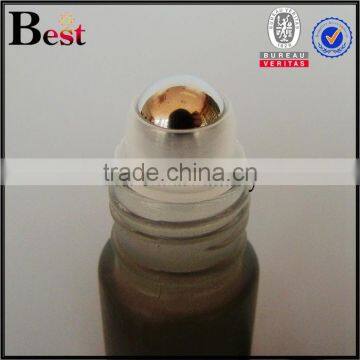 Best Sale Fancy Gray Frosted Glass Bottle 10 ml Roll on Perfume Bottle Glass With Stainless Steel Roller Bulk Buy From China photo-3