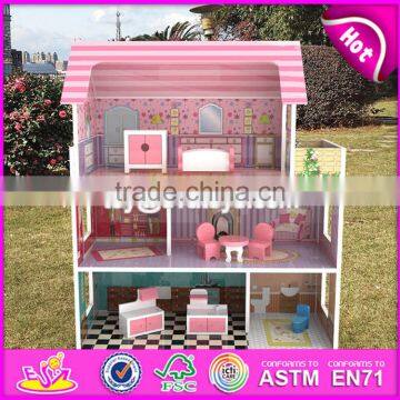 New Design 3 Floor Toddlers Pretend Toys Wooden Miniatures and Dollhouse W06A234 photo-5