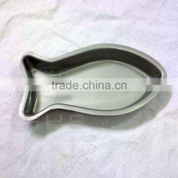 Stainless Steel Fish Shaped Cat Feeding Bowl photo-3
