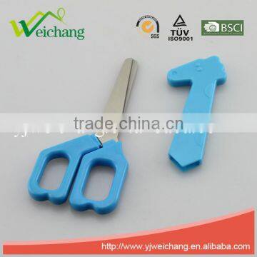 WCSC214 Premium Novelty Wholesale Soft Handle Colorful School Children Plastic Scissors With Funny Giraffe Shape Cover photo-2