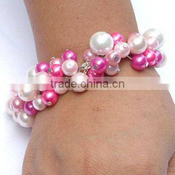 japanese pearl bundle bracelets (rainbow)