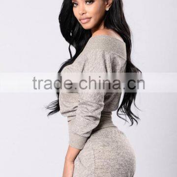 Cotton Sweat Suit Fabric Long Sleeve Crop Top Sweatshirt & Custom Jogger Sweatpants 2 Piece photo-6