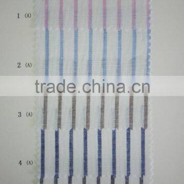 ready bulk linen cotton yarn dyed stripes woven fabric