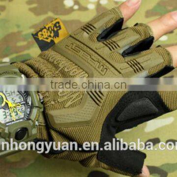 Custom Brown Antislip Abrasion Proof Military Tactical Half Gloves photo-2