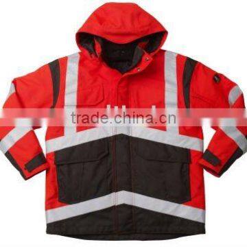 men's fluorescent waterproof and breathable 3M reflective safety Jacket