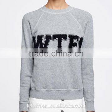 Tops for Women Round Collar Long Sleeves Word Embroidered Patchwork Blouse for Autumn/spring photo-3