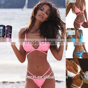 hot style pure color comfortable fashion tape bikini set