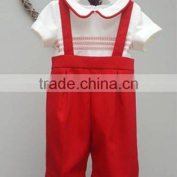 Wholesale Spanish Baby clothes for 1year old with Red Embroiderey