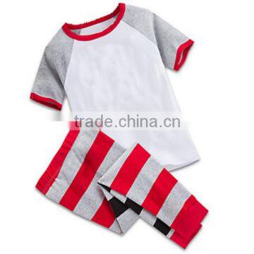 wholesale 100% cotton casual children sleepwear and home wear or OEM kids pajamas set for christmas