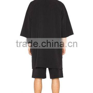 Hip Hop Style 1/2 Sleeve Open Front Men Lesiure Coat Jacket photo-4