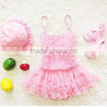 Factory Price Baby Pink Lace Bikini Children's Swimwear Kids Swinwear a Little Baby Swimwear /kids Bikini photo-2