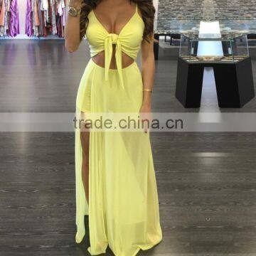 Zm50310b Hot Sale Women Long Dress Grenadine Pure Color Ladies Clothes photo-4