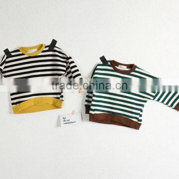 1-6 Years 2017 New Wholesale Autumn Cotton O-Neck Stripe Kids Boys Girls Coats (pick Size Color) photo-2