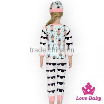 Long Sleeve Top & Pants & Hat 3 Pcs Clothes Set 4 Sizes Children Girls Outfits Baby Girl Boutique Clothing Set photo-6