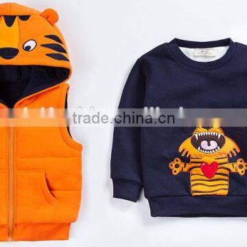 Custom Modern Fashion Boys Kids Wear/3pcs Sets Winter Warm Thick Children Garments