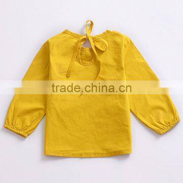 S33592W Baby Girls Autumn Blouse Fashion Pure Color Falbala Blouse photo-4