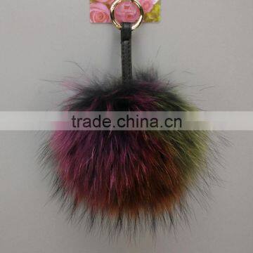 Myfur Wholesale Real Raccoon Fur Pom Pom Bag Keychain for Fashion Women photo-4