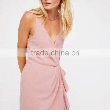2017 Summer Fashion High Quality V Neck Mini Skirt With Suspenders