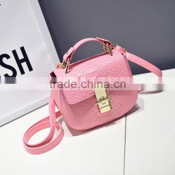 2017 Mini Chain C Snake pu Leather Shoulder Bag Woman Pink Handbag photo-4