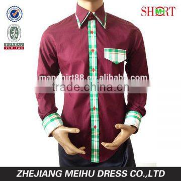2016 men long sleeve swallow tailed tuxedo shirt