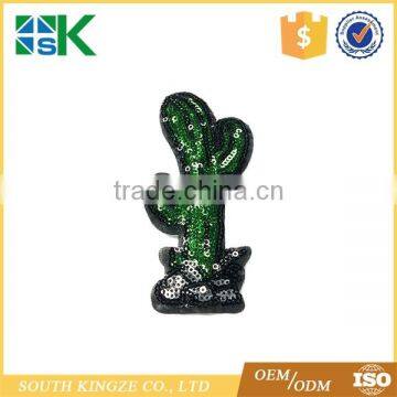 Cute Cactus Plant Patch For Cloth Iron on Embroidered Sew Applique DIY Sequin Patch photo-2