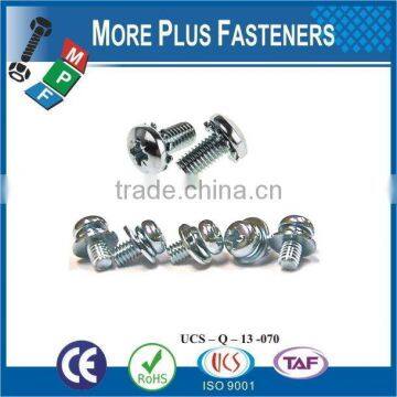 Taiwan M3-0.5 x 8mm DIN 965 Phillips Drive Flat Head Grade A2 Stainless Steel Machine Screw M3 M12 with Double Lock Washer Squar