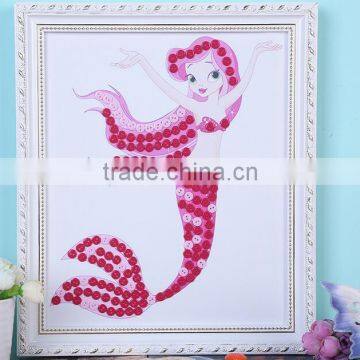 Children Diy Button Picture Handmade Button Stickers Craft Creative Toys for Kindergarten Kids