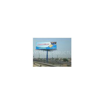 Three Sided Outdoor Roadside Billboard Steel Structure For Highway Advertisement