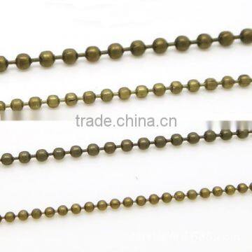 Different Size Bronze Plated Round Beaded Link Iron Chain For Jewelry Diy