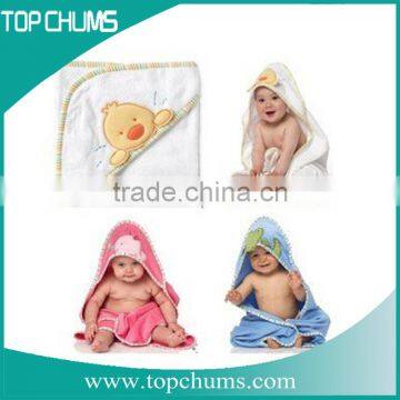 100% Cotton Soft Terry Embroidery Logo bath Baby Hooded Towel