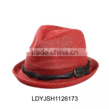 Handmade popular wavy brim straw hat for kids