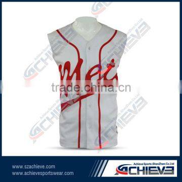 Chinese factory produce sleeveless baseball T shirt