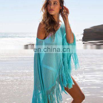 Beach Sexy Female Coat Fringed Shawl Knitted Blouse