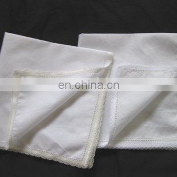 lace cotton handkerchief with embroidery /dot hemstitch