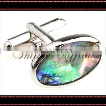 fashion 2011 new design oval abalone cufflinks