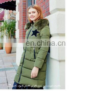 2017 New Winter Thickening Students Horns Buckle Long Paragraph Feather Cotton Coats Coat Cotton Jacket S1023