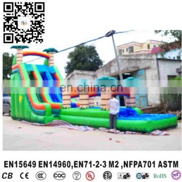 Popular coconut palm tree inflatable dry slides for sale