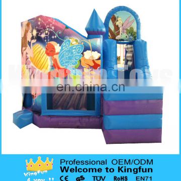 Inflatable princess bouncer with slide combo