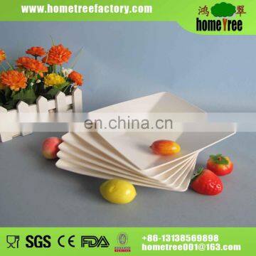 6pcs White 6 inch plastic square plate