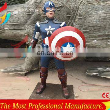 Outdoor decoration Real life fiberlgass superhero Captain America statue