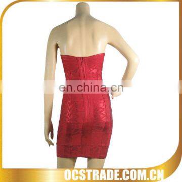 2014 newest welcome quality red color block evening dress