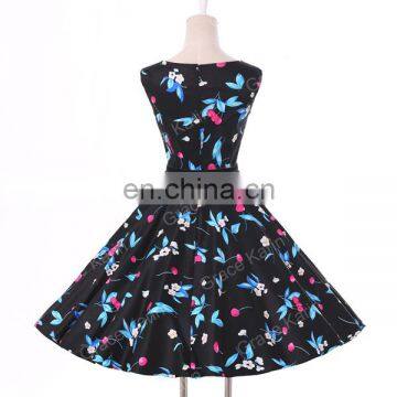 Grace Karin Many Colors Sleeveless Cotton Cheap Short 50s Retro Print Dress CL6086-17# photo-4