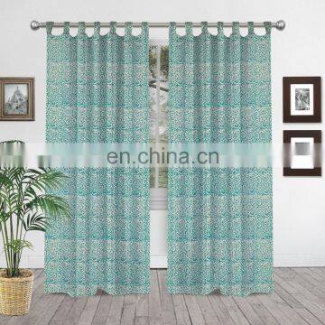 New Indian Handmade Hand-Block Printed Cotton Window Curtains Home Decor Balcony