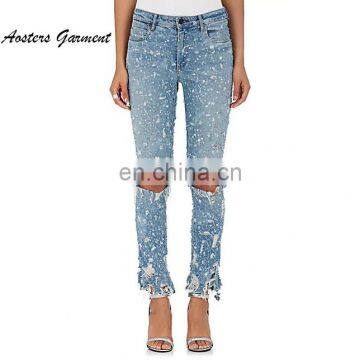 Women tight ripped sexy new fashion denim jeans slim fit pant wholesale